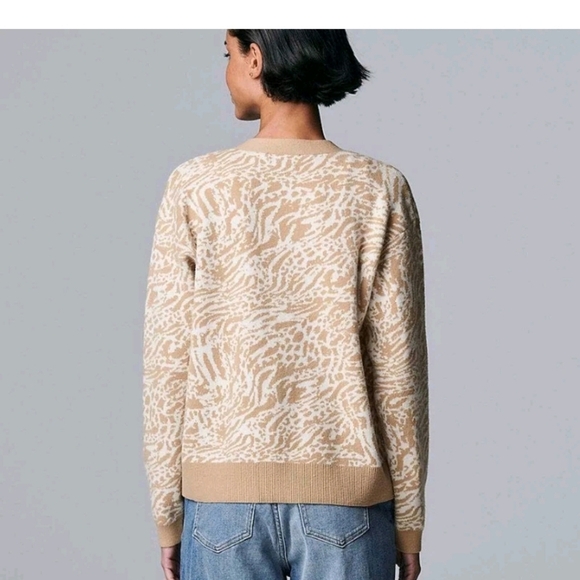 Simply Vera Vera Wang XLarge Dropped Shoulder Button Up Pattern Cardigan, Casual - Picture 8 of 8